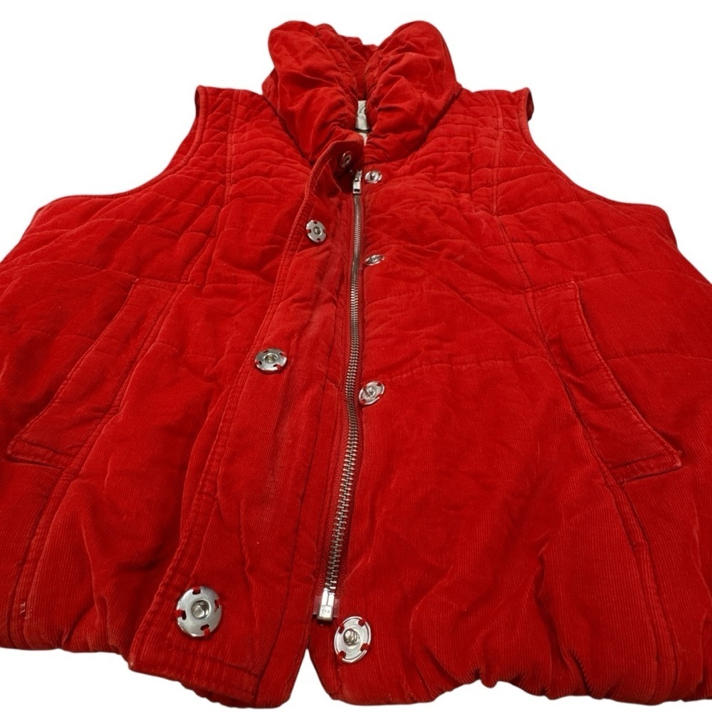 Daughters of the Liberation Woman’s Vest Velvet Zip Snap Up Pockets Puffer Sz L - Picture 5 of 7